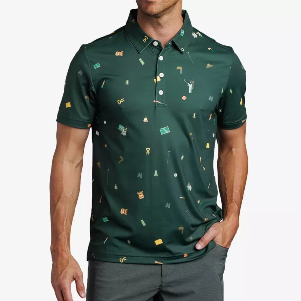 William Murray Glamper Polo Shirt Men's Large Green Stretch Wicking Golf UPF50+